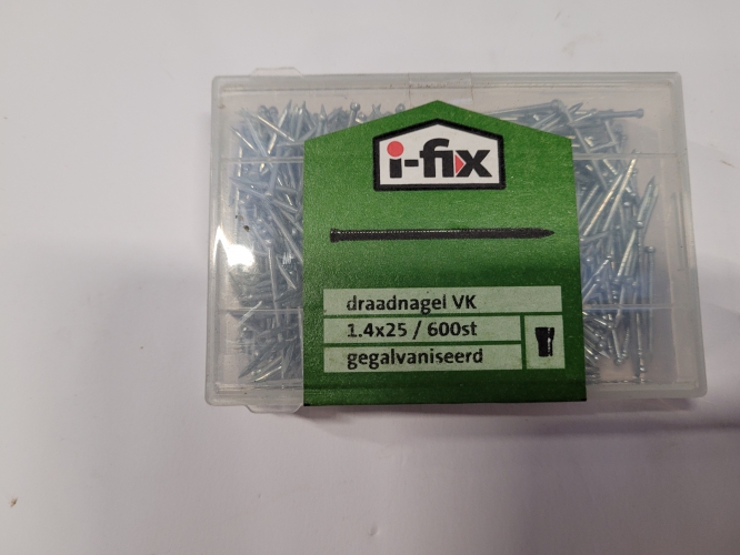 Draadnagel  I-fix  1.4 x25  600 stuks